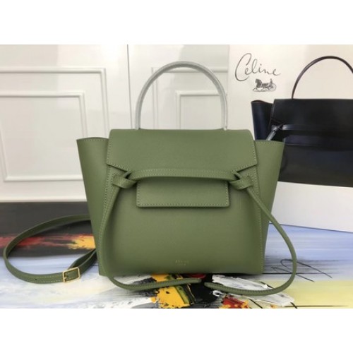 Celine Small Belt nano Bag Original Leather 98310 green