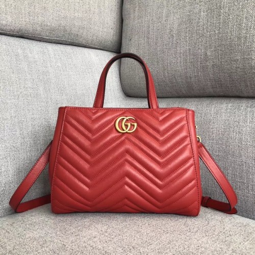 Torebka Gucci GG Marmont mała z uchwytem u góry 448054 czerwona