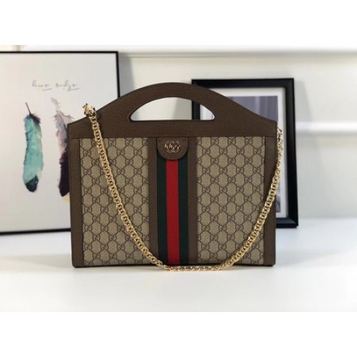 Torba Gucci GG oryginalna płócienna Ophidia Tote Bag 512957 w kolorze kawy