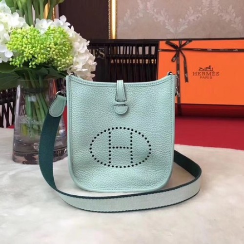 Hermes Evelyne mini 17cm torba listonoszka oryginalna skóra cielęca H1187 jasnozielona