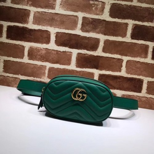 Saszetka biodrowa Gucci GG Marmont Leather 476434 zielona