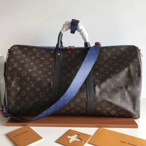 Louis Vuitton Monogram Macassar Canvas Keepall 50 Pasek M43817