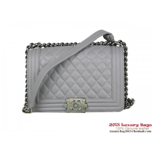 2013 Chłopiec Chanel Flap Bag Classic Cannage Patterns A67025 Szary