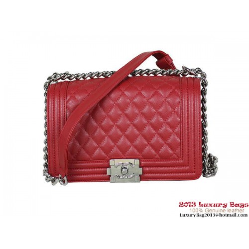 2013 Boy Chanel Flap Bag Classic Cannage Patterns A67025 Red