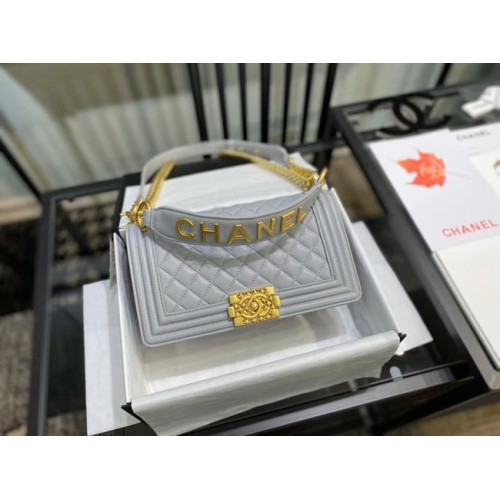 Torebka CHANEL z klapką A67086 szara