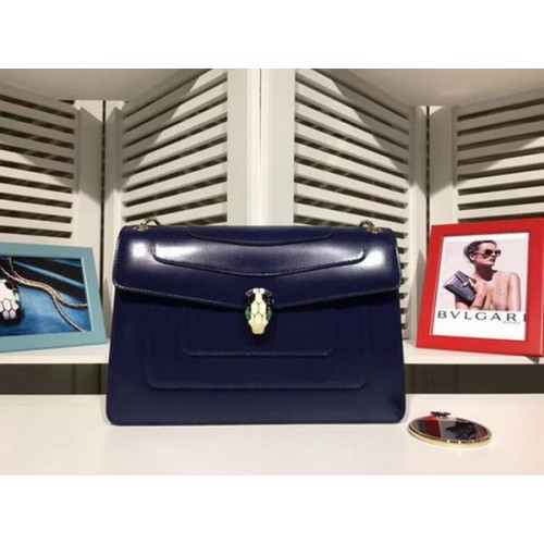 BVLGARI Średnia torba na ramię ze skóry cielęcej BG2281 Royal