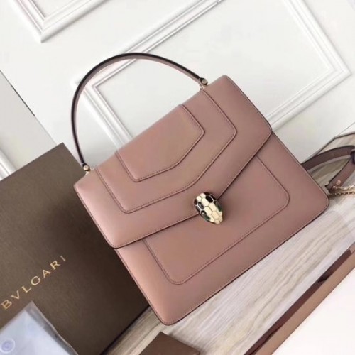 Torba typu tote BVLGARI Original Calfskin Leather 3782 Pink
