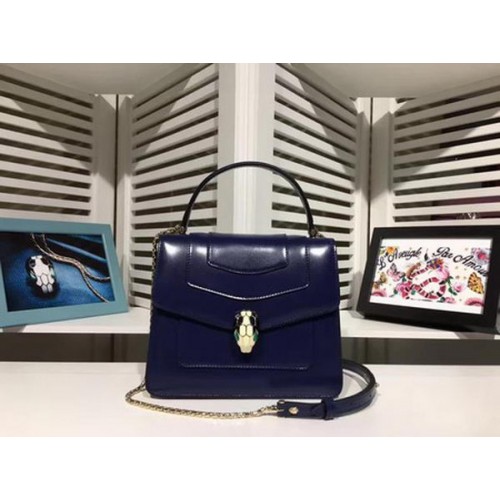 BVLGARI Serpenti Forever Bag Patent Leather BG2280 Royal