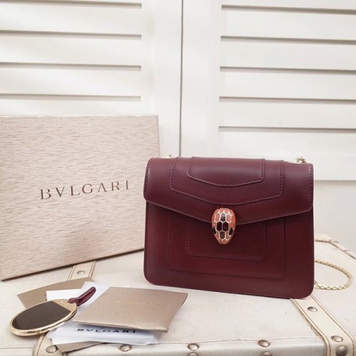 Torba skórzana BVLGARI Serpenti Forever Flap Cover 28697 w kolorze fuksji