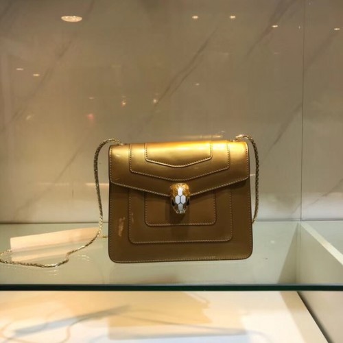 Torba na ramię BVLGARI Serpenti Forever z metalicznej skóry 08962 złota