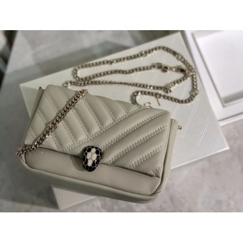 Torba na ramię BVLGARI ze skóry cielęcej B288760 kremowa