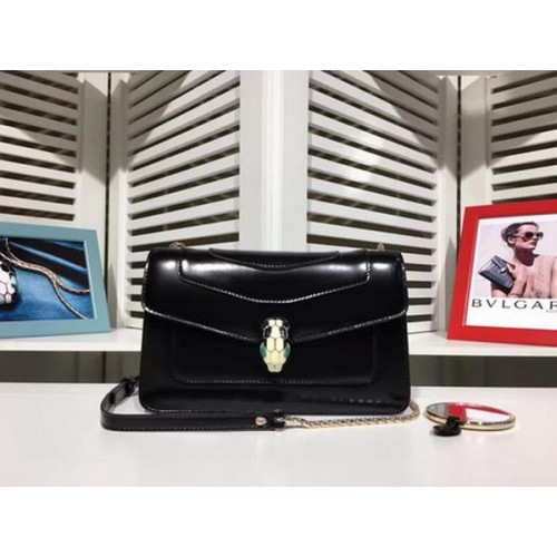 BVLGARI mini torba na ramię ze skóry cielęcej BG2282 czarna