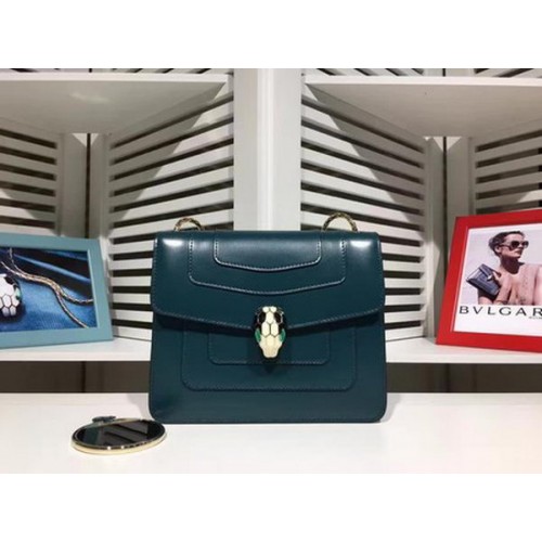 BVLGARI mini torba na ramię ze skóry cielęcej BG2283 niebieska