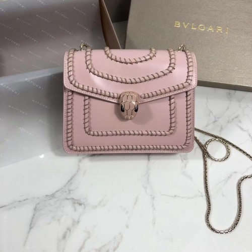 BVLGARI mini torebka na ramię ze skóry cielęcej BG22889 różowa