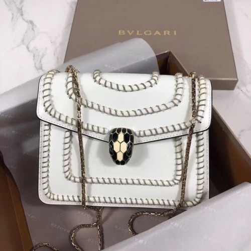 BVLGARI mini torba na ramię ze skóry cielęcej BG22889 biała