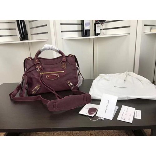 Torebka Balenciaga Giant City Gold Studs B084335 Wine