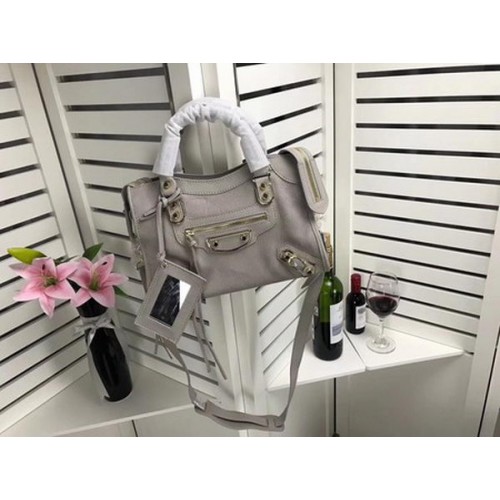 Torebka Balenciaga Giant City Gold Studs B084336 Jasnoszara