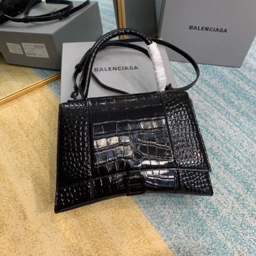 Balenciaga Klepsydra Średnia Torba z Uchwytem Górnym B108892E czarny