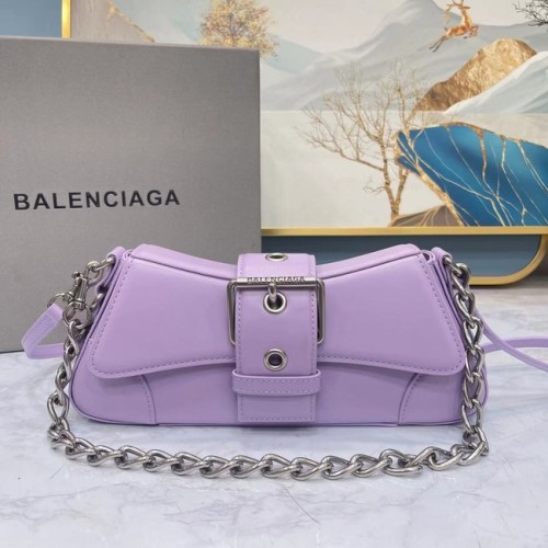 Balenciaga HOURGLASS MAŁA TOREBKA Z RĄCZKĄ NA GÓRZE 6088 fioletowa