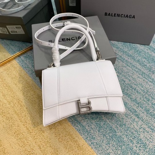 Balenciaga HOURGLASS MAŁA TOREBKA Z RĄCZKĄ NA GÓRZE B108895 biała