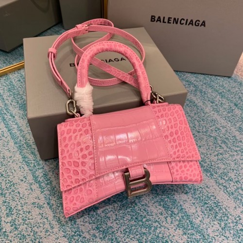 Balenciaga Hourglass XS Torba z uchwytem u góry 28331S LIGHT ROSE
