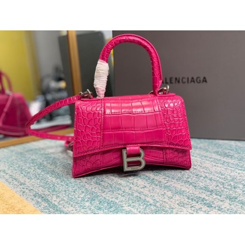 Torebka Balenciaga Hourglass XS z uchwytem u góry 28331S w kolorze neonowego różu