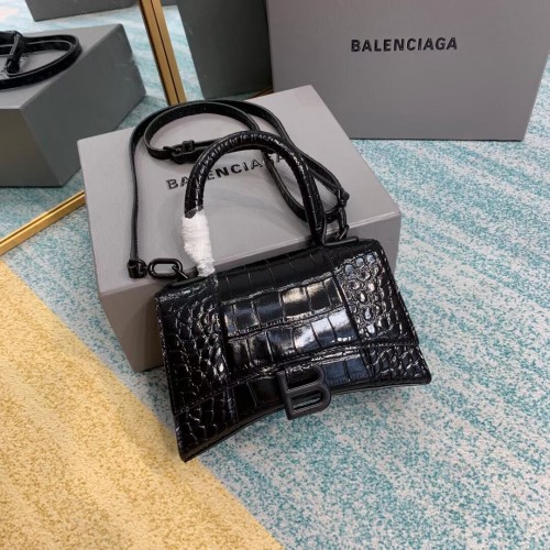 Balenciaga Hourglass XS Torba z uchwytem u góry 28331SF czarna