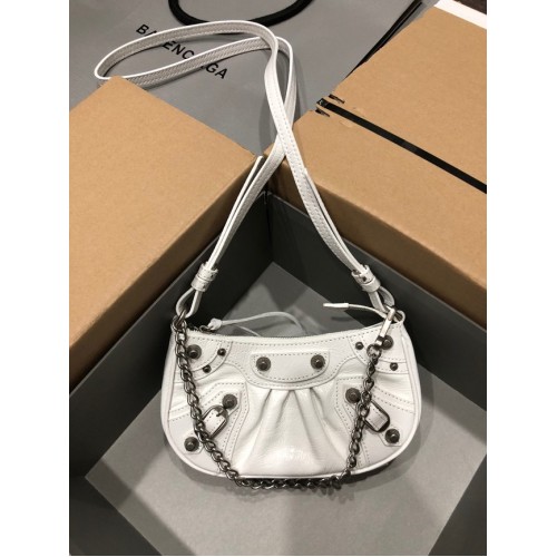 Balenciaga LE CAGOLE MINI PORTFEL Z ŁAŃCUCHEM 6958141 biały