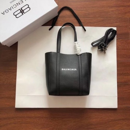 Balenciaga Oryginalna skórzana mini torba shopper 6696 Czarna
