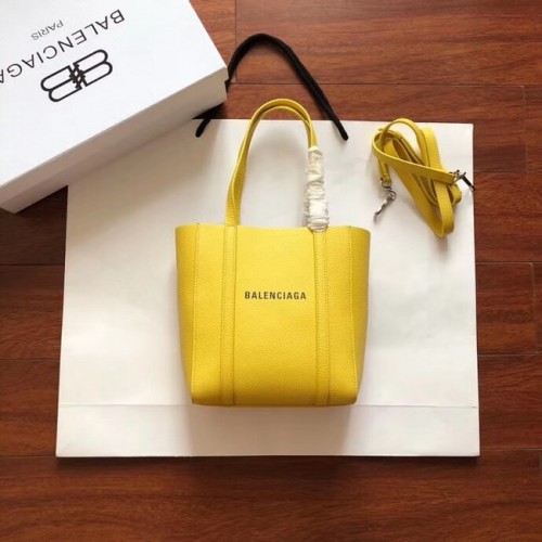 Balenciaga Oryginalna skórzana mini torba shopper 6696 Żółta