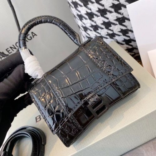 Balenciaga DAMSKA TOREBKA KLEPSYDRA MINI Z RĄCZKĄ M8000 CZARNA