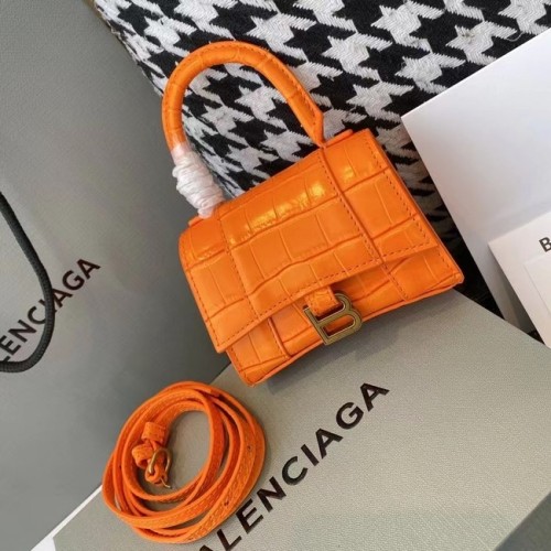 Balenciaga DAMSKA TOREBKA KLEPSYDRA MINI Z RĄCZKĄ M8000 POMARAŃCZOWA