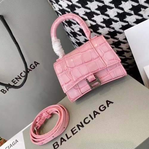 Balenciaga DAMSKA TOREBKA KLEPSYDRA MINI Z RĄCZKĄ M8000 RÓŻOWA