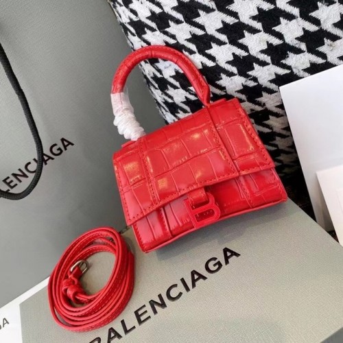 Balenciaga DAMSKA TOREBKA KLEPSYDRA MINI Z RĄCZKĄ NA GÓRZE M8000 CZERWONA