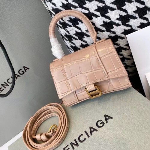 Balenciaga DAMSKA TOREBKA Z UCHWYTEM DO GÓRY I KLAPKI M8000 morelowa
