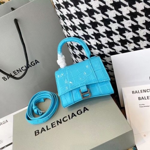 Balenciaga DAMSKA TOREBKA Z UCHWYTEM DO GÓRY I KLEPSYDRY M8000 BŁĘKITNA