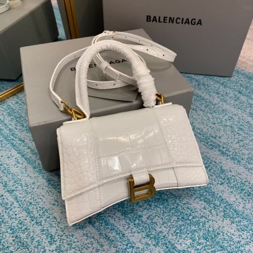 Balenciaga Hourglass XS Torba z uchwytem u góry 28331S biała