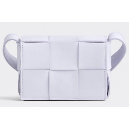 Bottega Veneta CASSETTE Mini Skórzana torba przez ramię Intreccio 666688 Mirth Washed