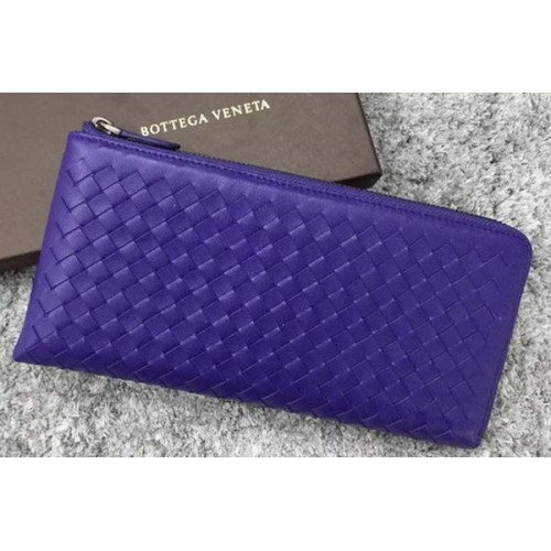 Kopertówka skórzana Bottega Veneta Intrecciato BV144077 fioletowa
