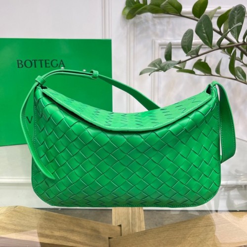 Skórzana torba na ramię Bottega Veneta Intreccio 690226 Papuga