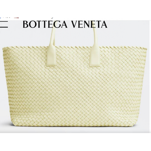 Bottega Veneta Duża torba materiałowa ze skóry intreccio 608811 Zest wash