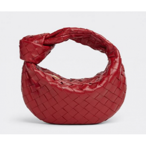 Bottega Veneta MINI JODIE 651876 CIEMNOCZERWONY