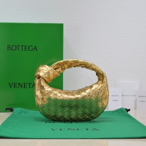 Bottega Veneta Mini torebka ze skóry intrecciato z górnym uchwytem 651876 złota