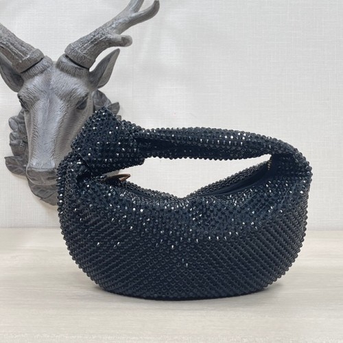 Bottega Veneta Mini ze sztucznymi kryształami JODIE 651876V czarny
