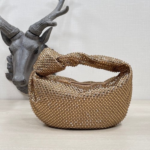 Bottega Veneta Mini ze sztucznymi kryształami JODIE 651876V złoto