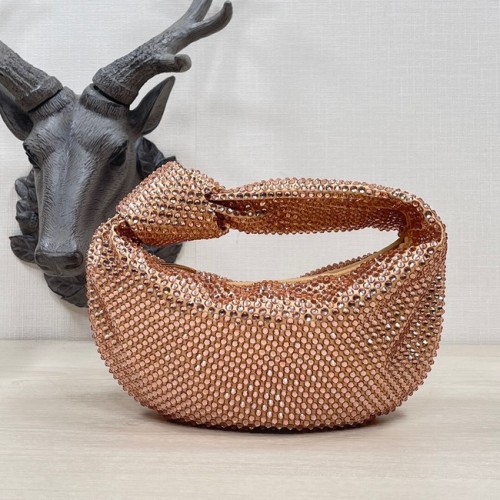 Bottega Veneta Mini ze sztucznymi kryształami JODIE 651876V różowy