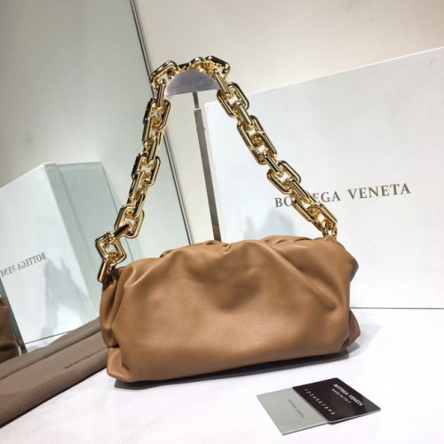 Bottega Veneta Nappa torba na ramię z miękkiej skóry jagnięcej 620230 brązowa
