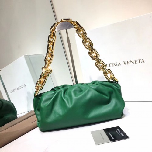 Torba na ramię Bottega Veneta Nappa z jagnięcej skóry, miękka, 620230, zielona