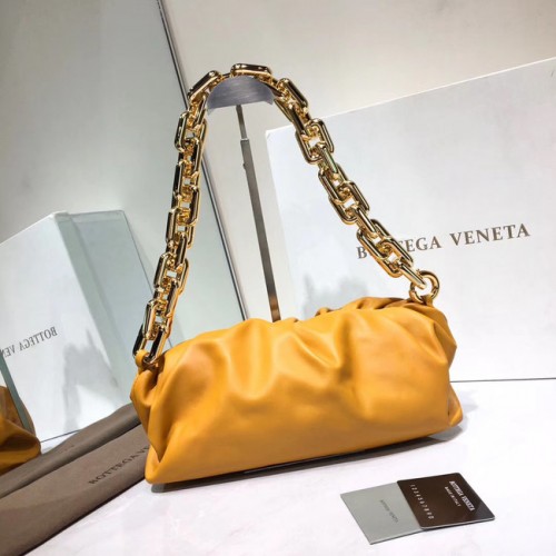 Torba na ramię Bottega Veneta Nappa z jagnięcej skóry, miękka, 620230, żółta