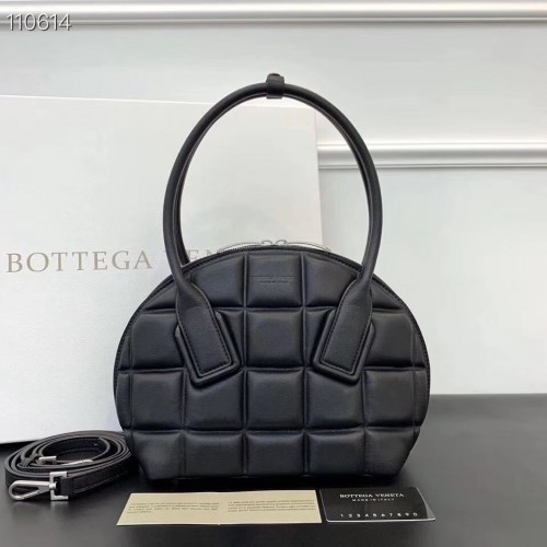Bottega Veneta Oryginalna skórzana torba kwadratowa z plecionej skóry BV67130 w kolorze czarnym